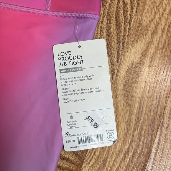 ATHLETA Love Proudly 7/8 Rainbow Ombré Leggings size XL - Picture 6 of 16